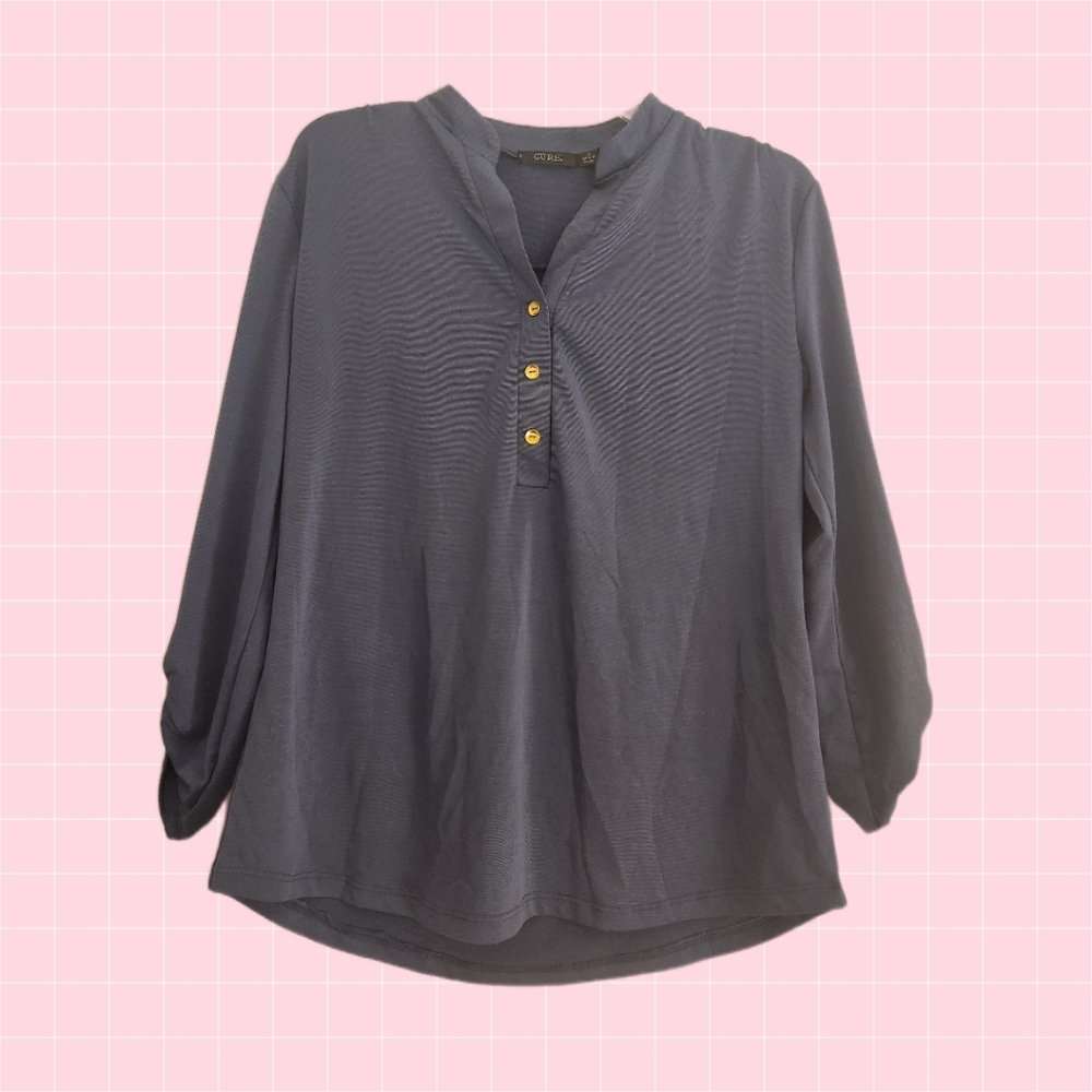 Cure ✨️ Blue Button Blouse